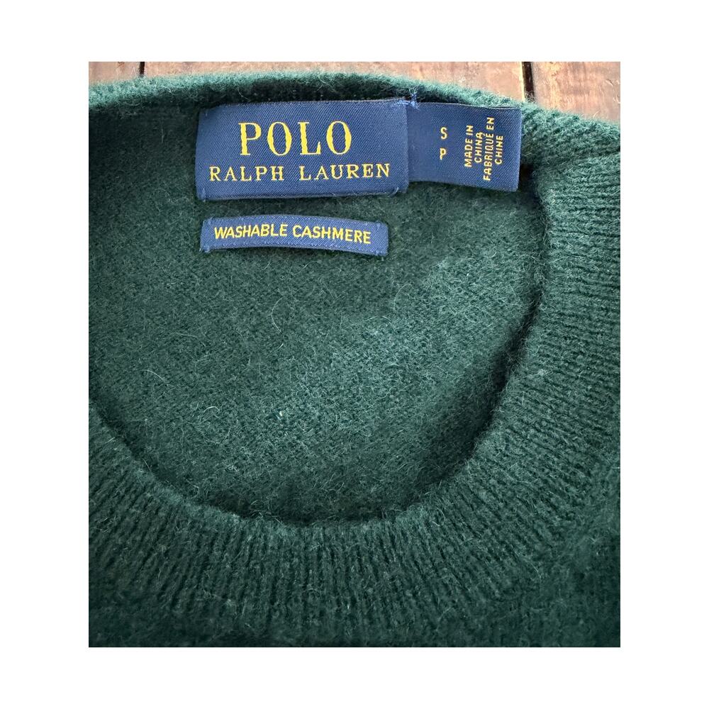 Polo Ralph Lauren Women's Small Petite Washable Cashmere Green Sweater - Picture 2 of 5